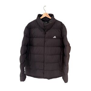 Adidas Puffer Jacket Black 2XL XXL Down Feather Fill Winter Coat Warm Insulated